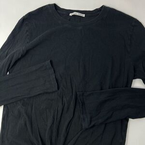 Reformation Jeans Organic Cotton‎ Tie Front Black Long Sleeve Shirt Closet Basic